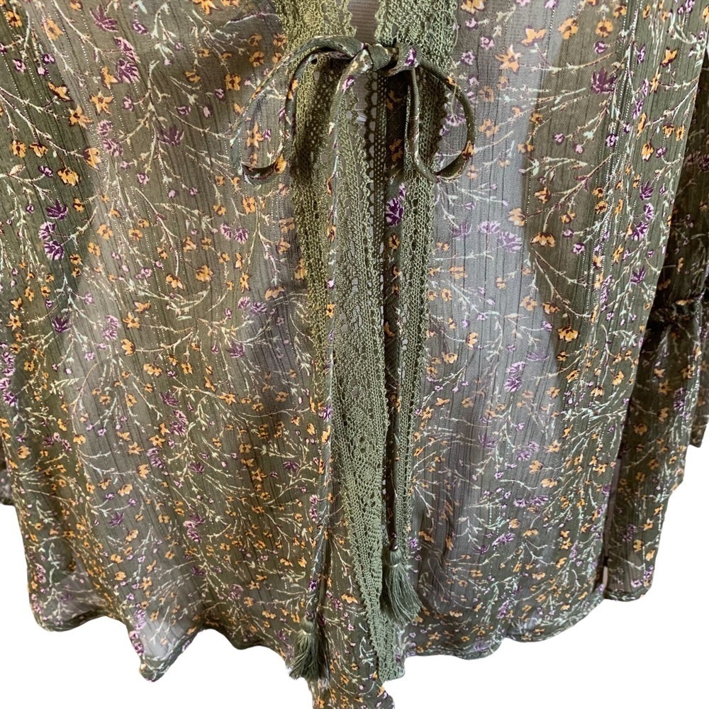 Jessica Simpson New With Tags Binx Ditsy Print Ruffle Sleeve Kimono Size XS - Picture 5 of 14